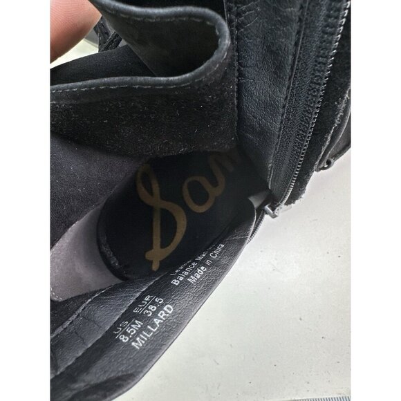 Sam Edelman Women 8.5M Millard Black Suede Lace Up/Suede Zip Ankle Booties - Picture 11 of 11